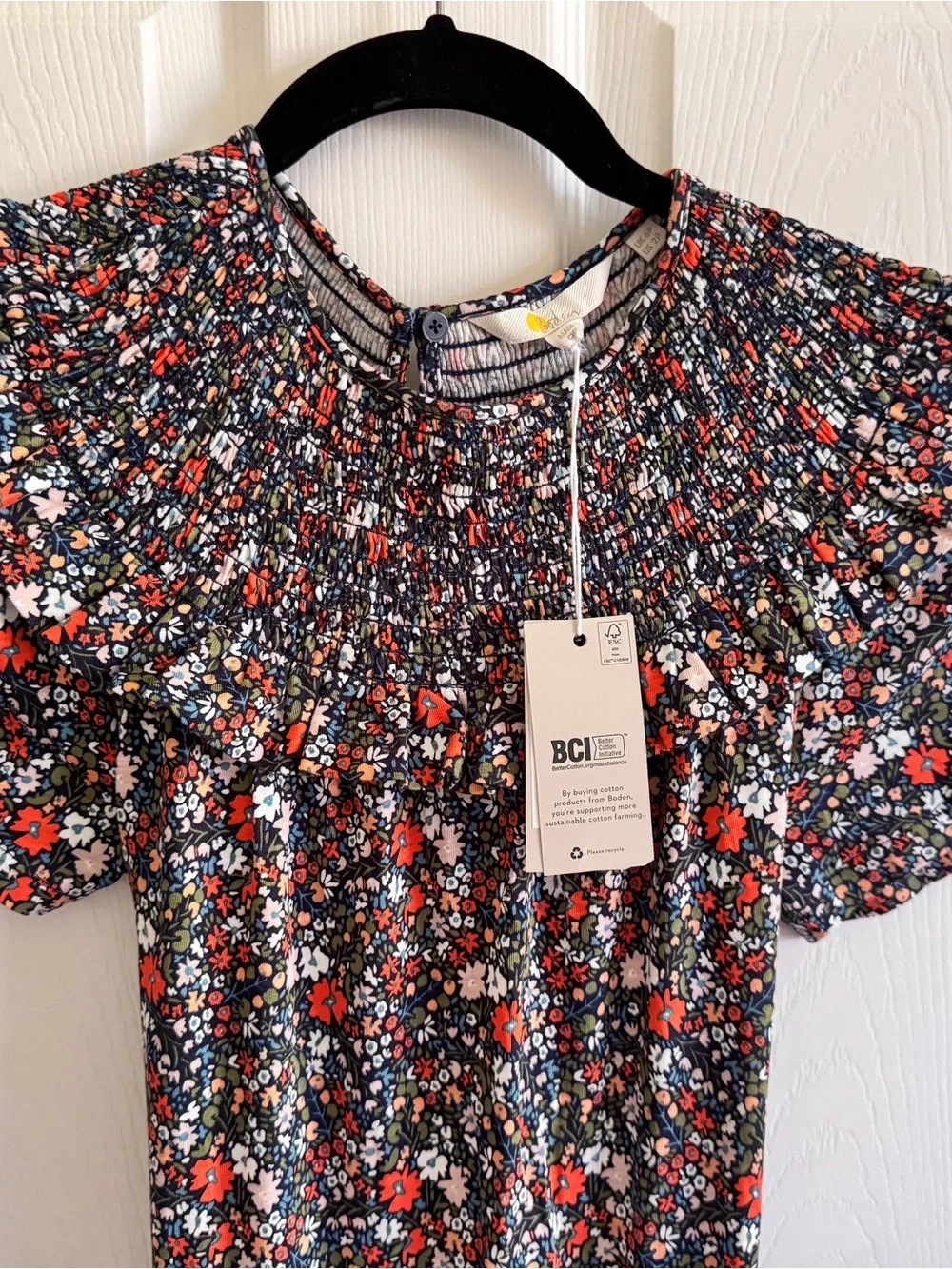 Boden Yoke Floral Smocked Ruffle Midi Maxi Dress in Multicolor Flowers NWT sz2 - Picture 4 of 4
